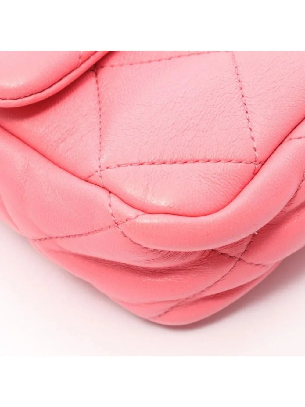 Chanel Shoulder Bag Large Flap Quilted Pink Lambskin Chain